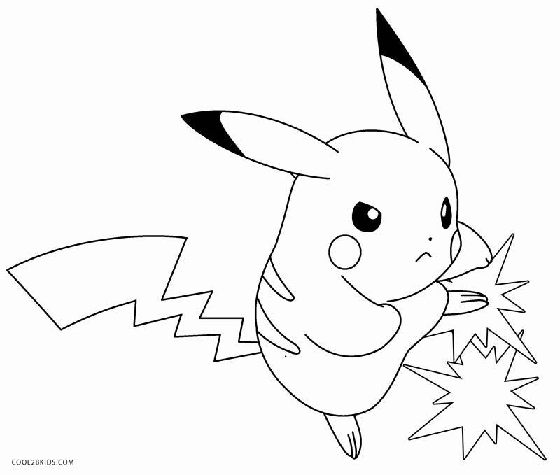 Desenhos de Pikachu para colorir - Páginas para impressão grátis